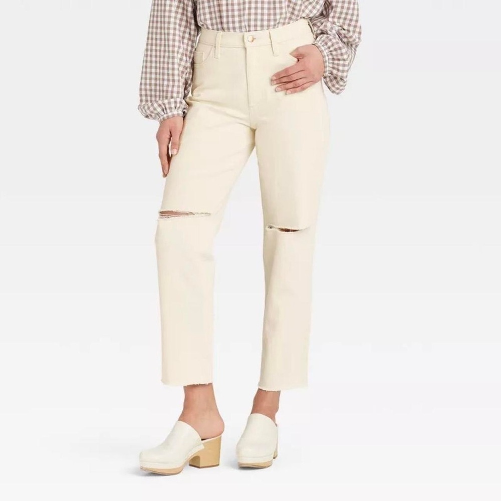 Universal Thread Women's Cream and White Jeans